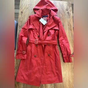 NWT** Cole Haan removable Hooded Trench Coat